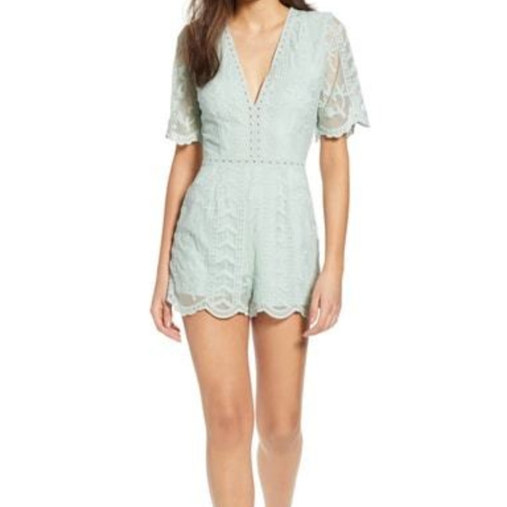 Socialite Plunging Lace Romper from Nordstrom